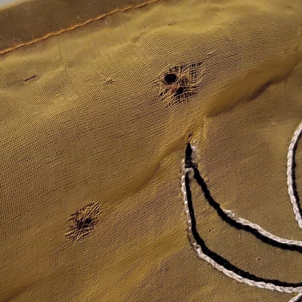 Boho maxi wrap skirt beaded and embroidered silk yellow and pink - Picture 8 of 10